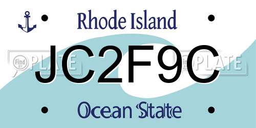JC2F9C Rhode Island License Plate