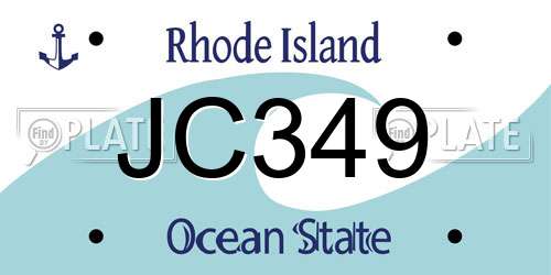 JC349 Rhode Island License Plate