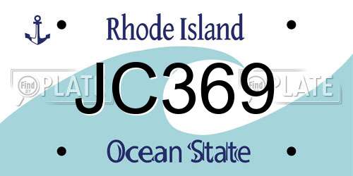 JC369 Rhode Island License Plate