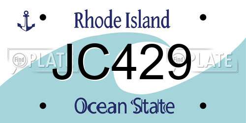 JC429 Rhode Island License Plate
