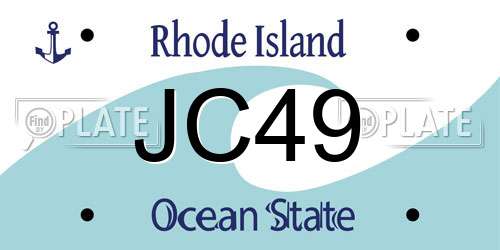 JC49 Rhode Island License Plate