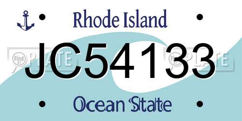 JC54133 Rhode Island License Plate