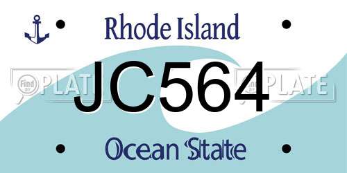 JC564 Rhode Island License Plate
