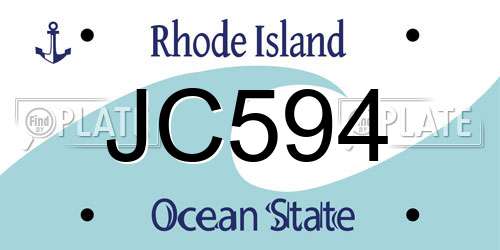JC594 Rhode Island License Plate