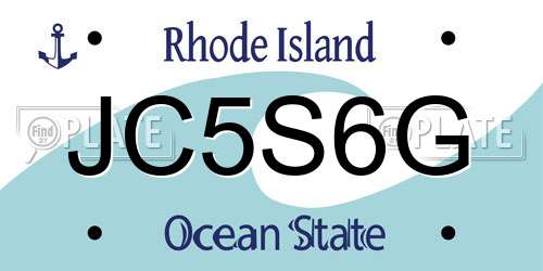 JC5S6G Rhode Island License Plate