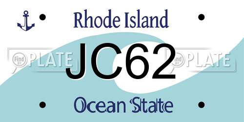 JC62 Rhode Island License Plate