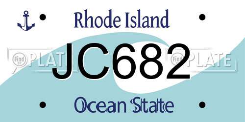 JC682 Rhode Island License Plate