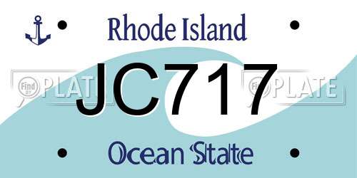 JC717 Rhode Island License Plate