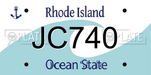 JC740 Rhode Island License Plate