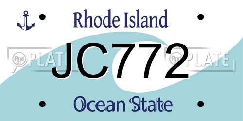 JC772 Rhode Island License Plate