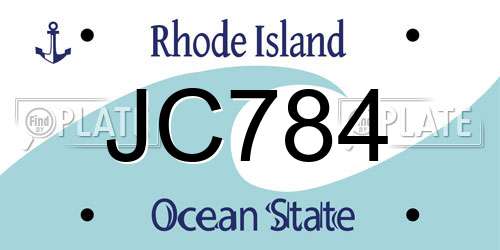 JC784 Rhode Island License Plate