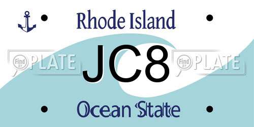 JC8 Rhode Island License Plate