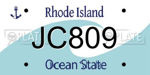 JC809 Rhode Island License Plate