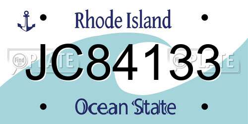 JC84133 Rhode Island License Plate