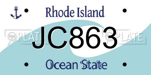 JC863 Rhode Island License Plate
