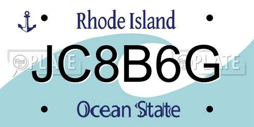 JC8B6G Rhode Island License Plate