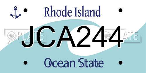 JCA244 Rhode Island License Plate