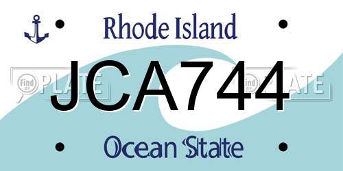 JCA744 Rhode Island License Plate