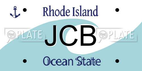 JCB Rhode Island License Plate