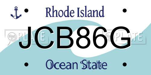 JCB86G Rhode Island License Plate