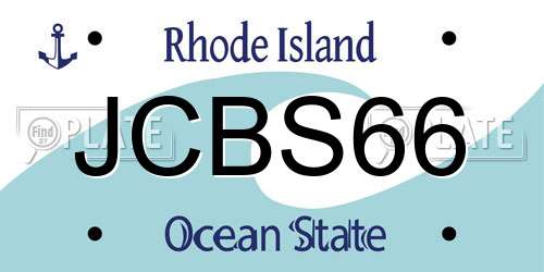 JCBS66 Rhode Island License Plate