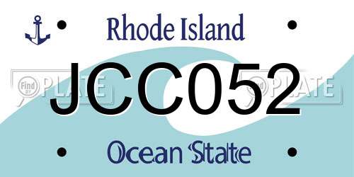 JCC052 Rhode Island License Plate