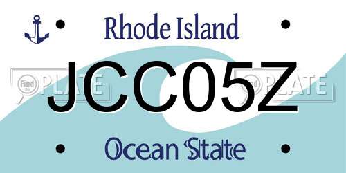 JCC05Z Rhode Island License Plate