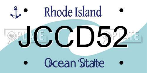 JCCD52 Rhode Island License Plate