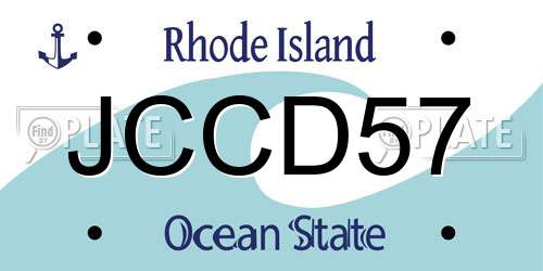 JCCD57 Rhode Island License Plate