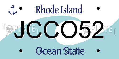 JCCO52 Rhode Island License Plate