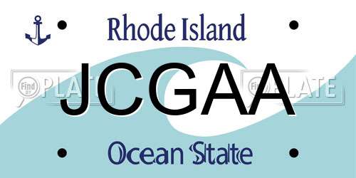 JCGAA Rhode Island License Plate