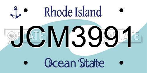 JCM3991 Rhode Island License Plate