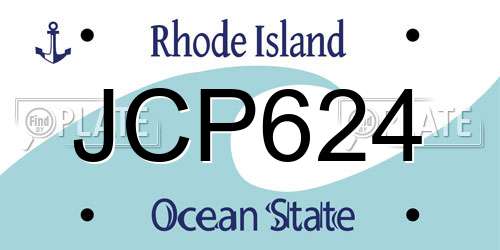 JCP624 Rhode Island License Plate