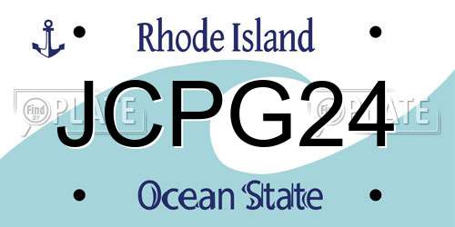 JCPG24 Rhode Island License Plate