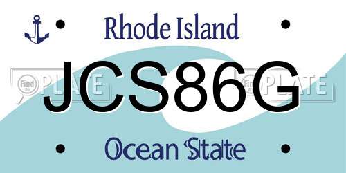 JCS86G Rhode Island License Plate