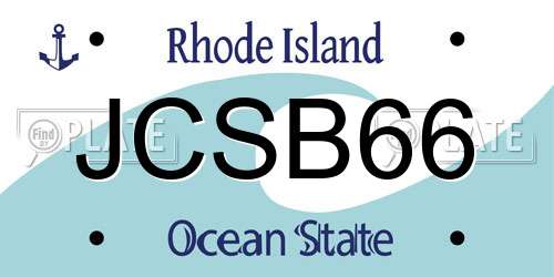JCSB66 Rhode Island License Plate