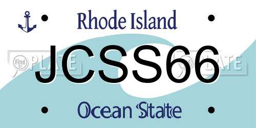 JCSS66 Rhode Island License Plate