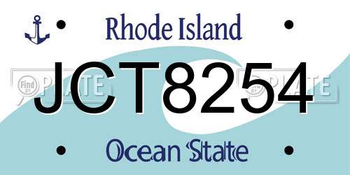 JCT8254 Rhode Island License Plate