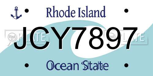 JCY7897 Rhode Island License Plate