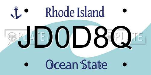 JD0D8Q Rhode Island License Plate