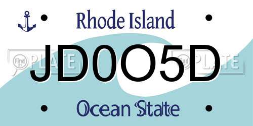 JD0O5D Rhode Island License Plate