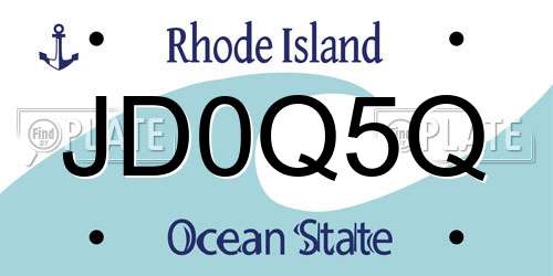 JD0Q5Q Rhode Island License Plate