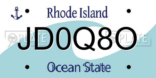 JD0Q8O Rhode Island License Plate