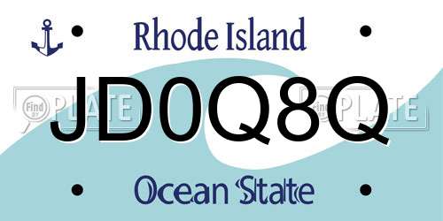 JD0Q8Q Rhode Island License Plate