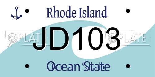 JD103 Rhode Island License Plate