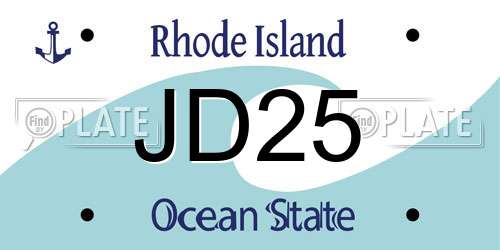 JD25 Rhode Island License Plate