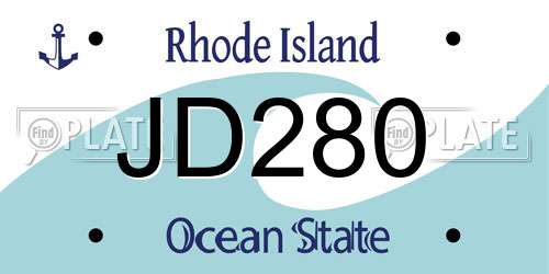 JD280 Rhode Island License Plate
