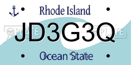 JD3G3Q Rhode Island License Plate