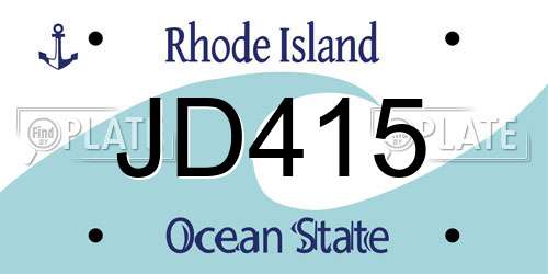 JD415 Rhode Island License Plate