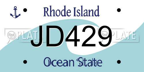 JD429 Rhode Island License Plate
